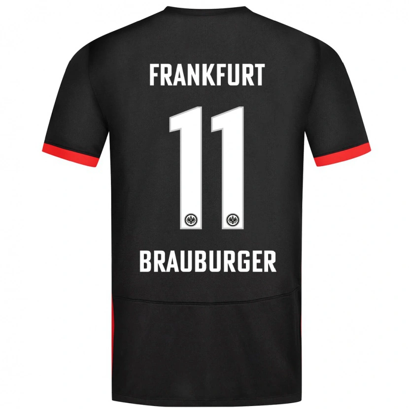Danxen Børn Maximilian Brauburger #11 Sort Udebane Spillertrøjer 2024/25 Trøje T-Shirt