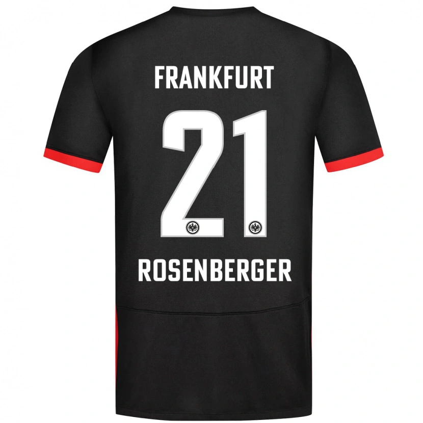 Danxen Børn Robin Rosenberger #21 Sort Udebane Spillertrøjer 2024/25 Trøje T-Shirt