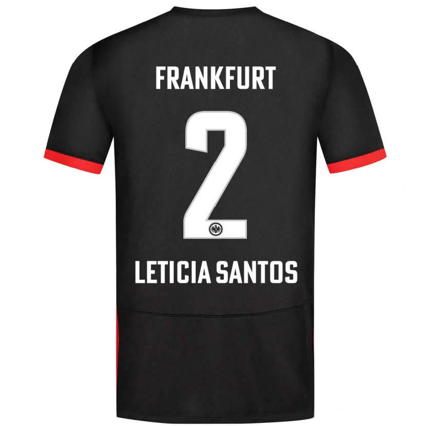 Danxen Børn Letícia Santos De Oliveira #2 Sort Udebane Spillertrøjer 2024/25 Trøje T-Shirt