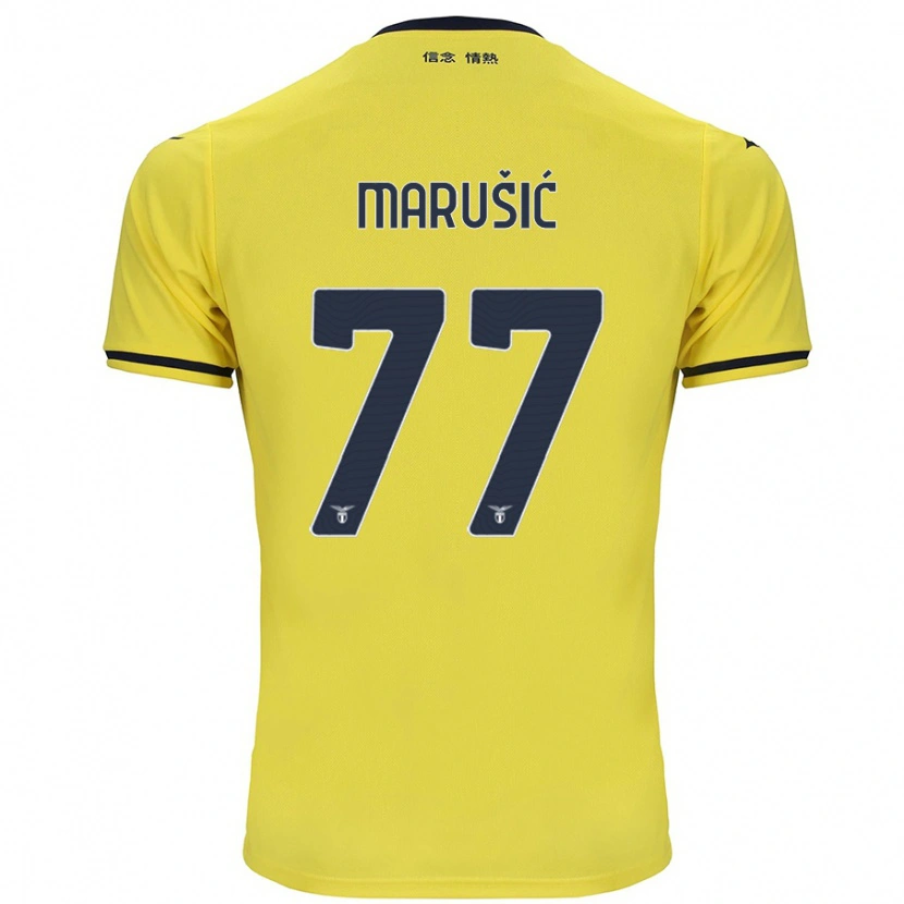 Danxen Børn Adam Marusic #77 Gul Udebane Spillertrøjer 2024/25 Trøje T-Shirt