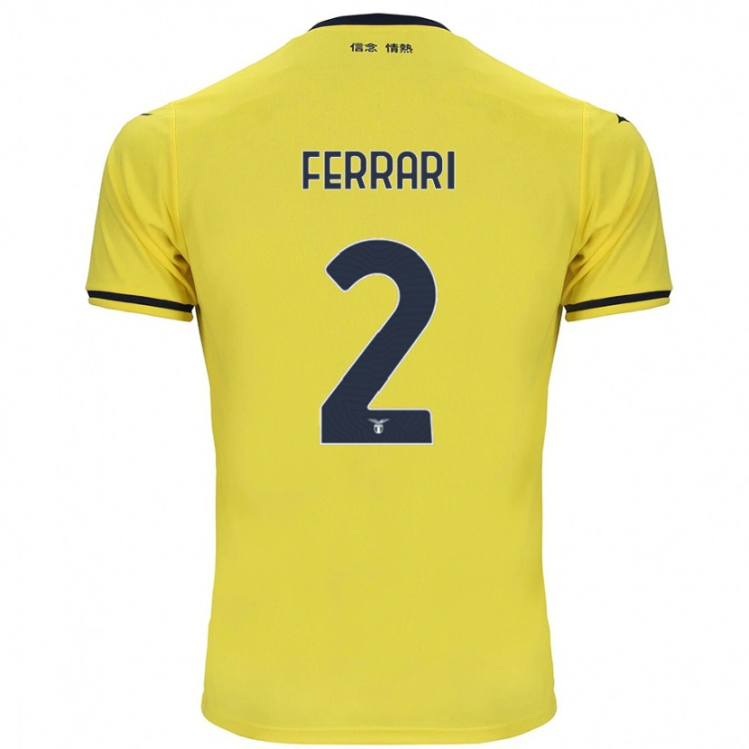 Danxen Børn Lorenzo Ferrari #2 Gul Udebane Spillertrøjer 2024/25 Trøje T-Shirt