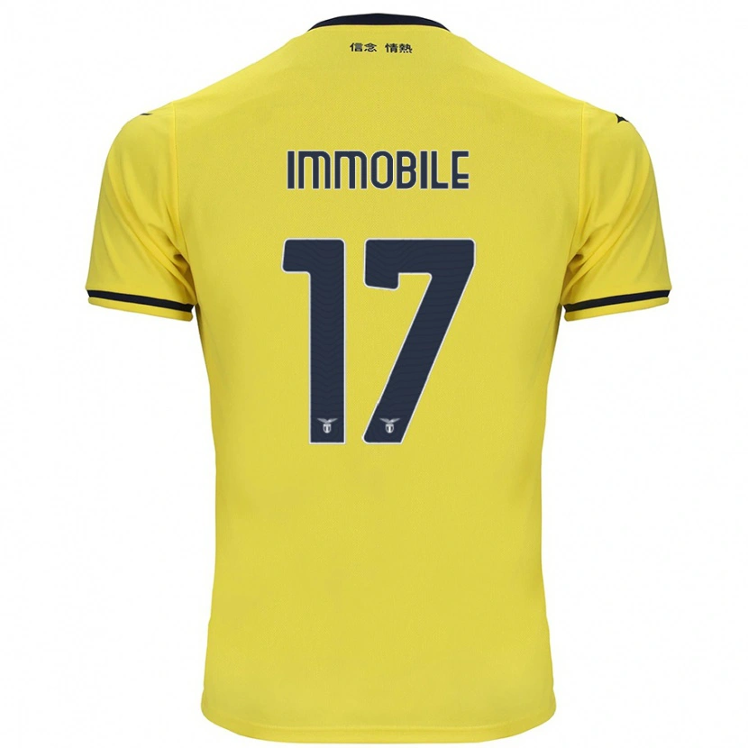 Danxen Børn Ciro Immobile #17 Gul Udebane Spillertrøjer 2024/25 Trøje T-Shirt