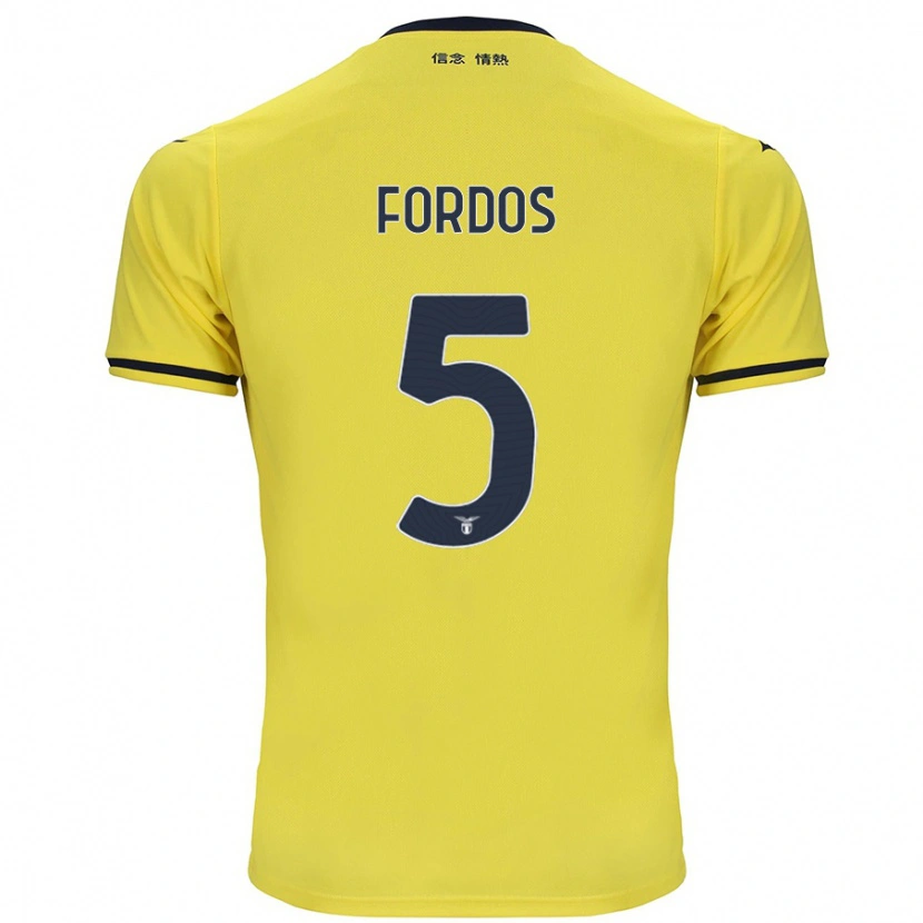 Danxen Børn Beatrix Fordos #5 Gul Udebane Spillertrøjer 2024/25 Trøje T-Shirt
