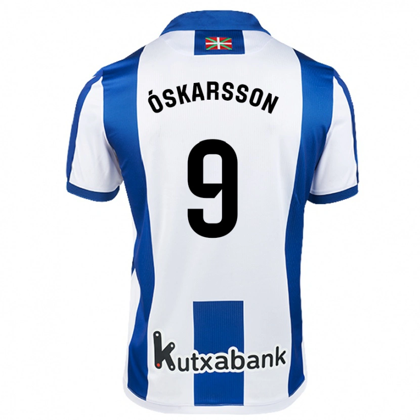 Danxen Børn Orri Óskarsson #9 Hvid Himmelblå Hjemmebane Spillertrøjer 2024/25 Trøje T-Shirt