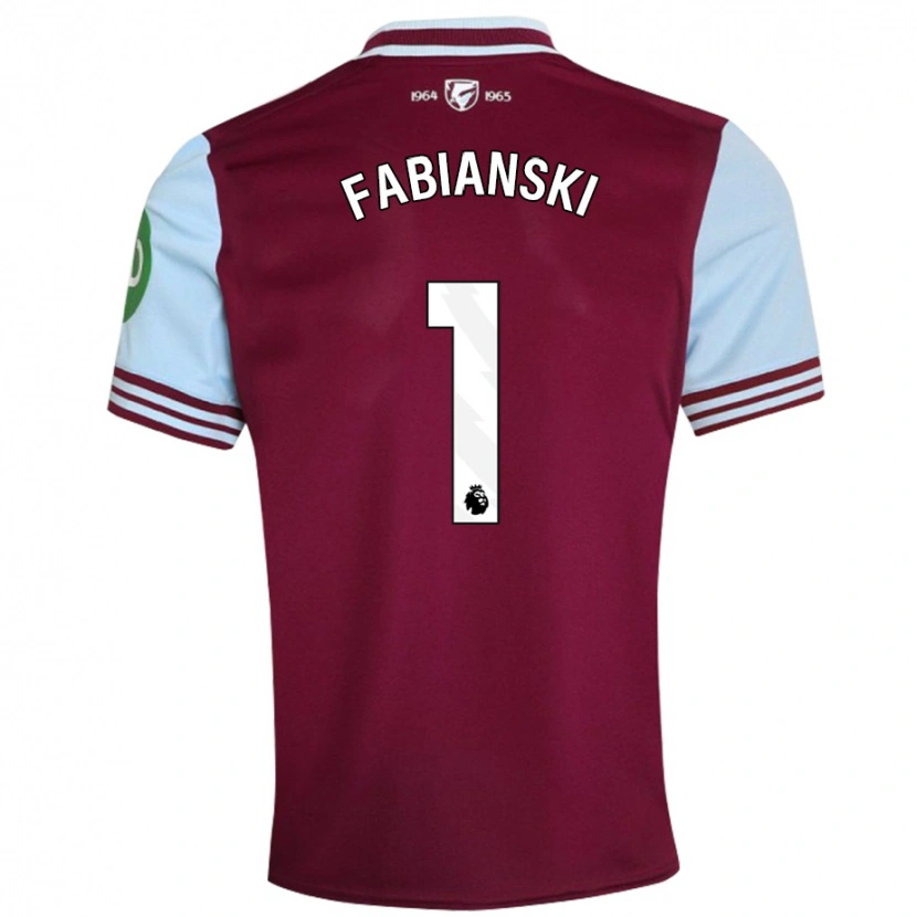 Danxen Mænd Lukasz Fabianski #1 Mørkerød Hjemmebane Spillertrøjer 2024/25 Trøje T-Shirt
