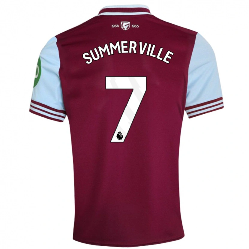 Danxen Mænd Crysencio Summerville #7 Mørkerød Hjemmebane Spillertrøjer 2024/25 Trøje T-Shirt
