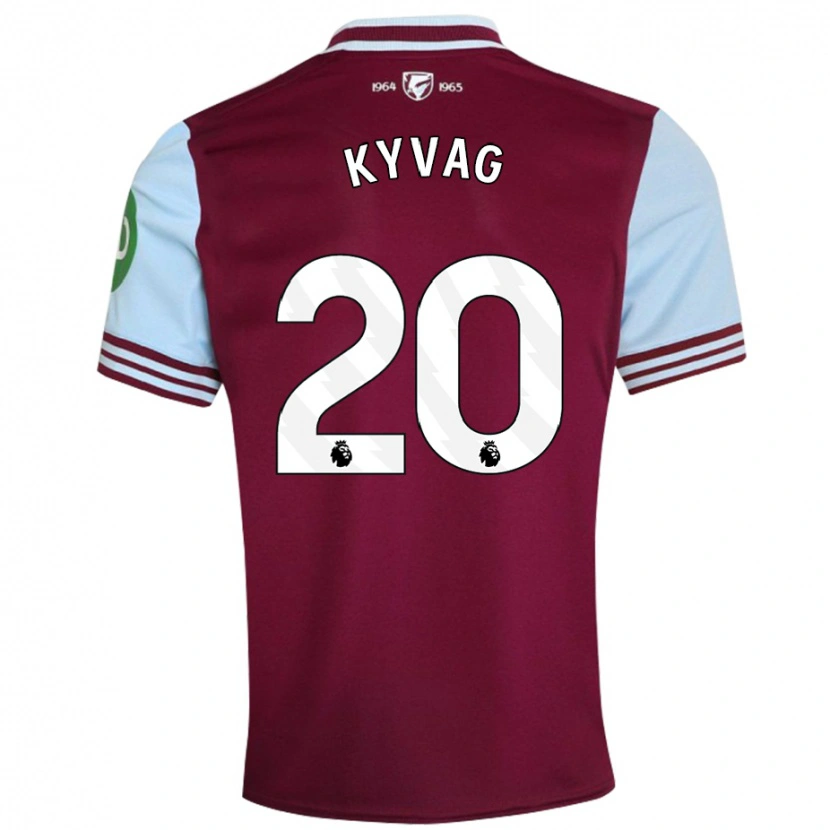 Danxen Mænd Thea Kyvag #20 Mørkerød Hjemmebane Spillertrøjer 2024/25 Trøje T-Shirt