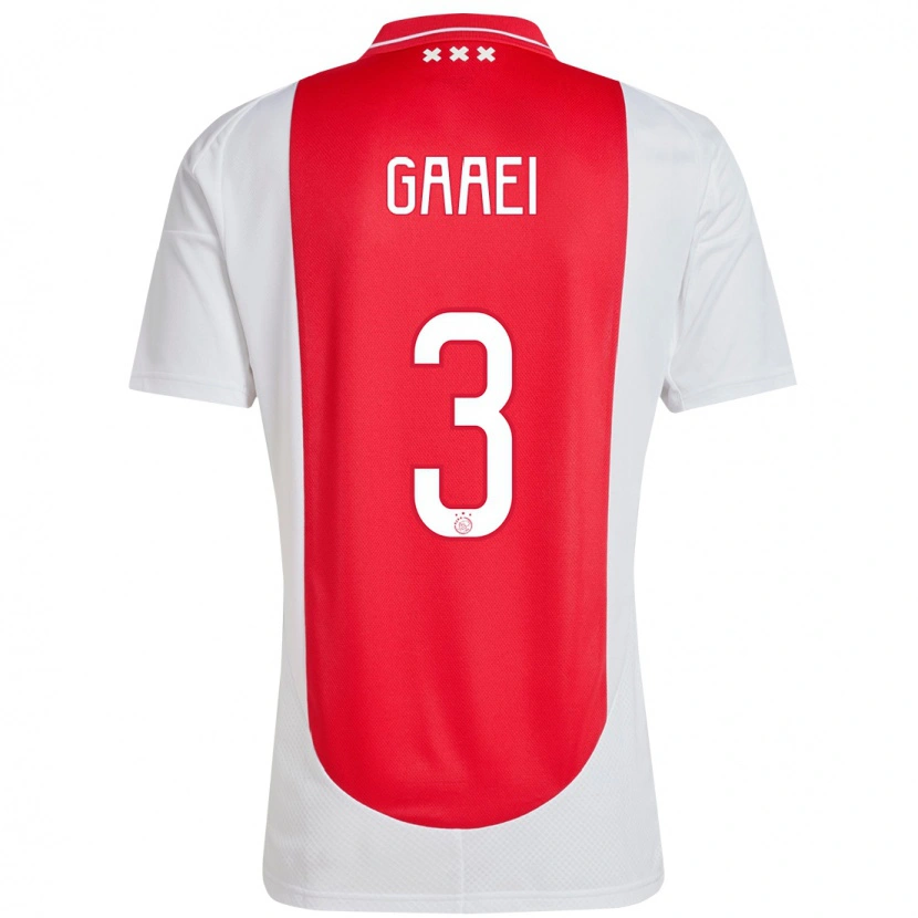 Danxen Mænd Anton Gaaei #3 Rød Hvid Hjemmebane Spillertrøjer 2024/25 Trøje T-Shirt