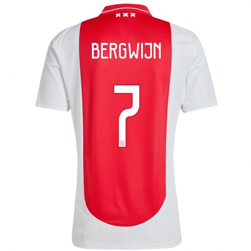 Danxen Mænd Steven Bergwijn #7 Rød Hvid Hjemmebane Spillertrøjer 2024/25 Trøje T-Shirt