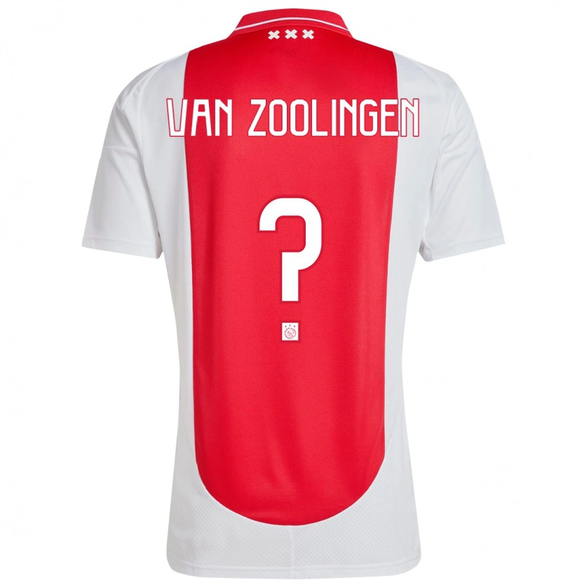 Danxen Mænd Glenn Van Zoolingen #0 Rød Hvid Hjemmebane Spillertrøjer 2024/25 Trøje T-Shirt