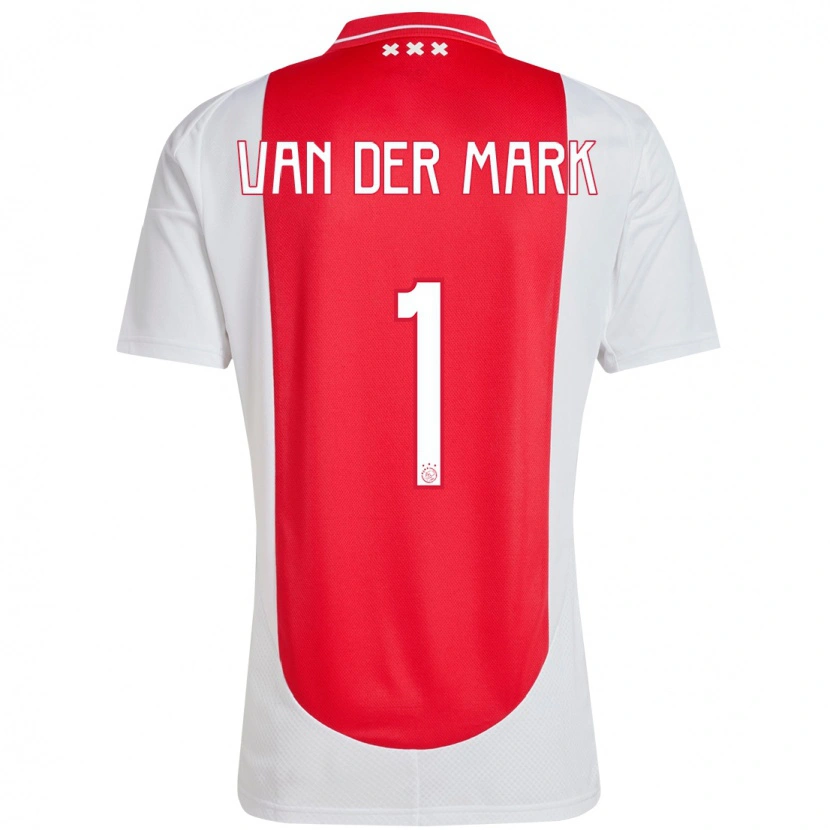 Danxen Mænd Jesper Van Der Mark #1 Rød Hvid Hjemmebane Spillertrøjer 2024/25 Trøje T-Shirt