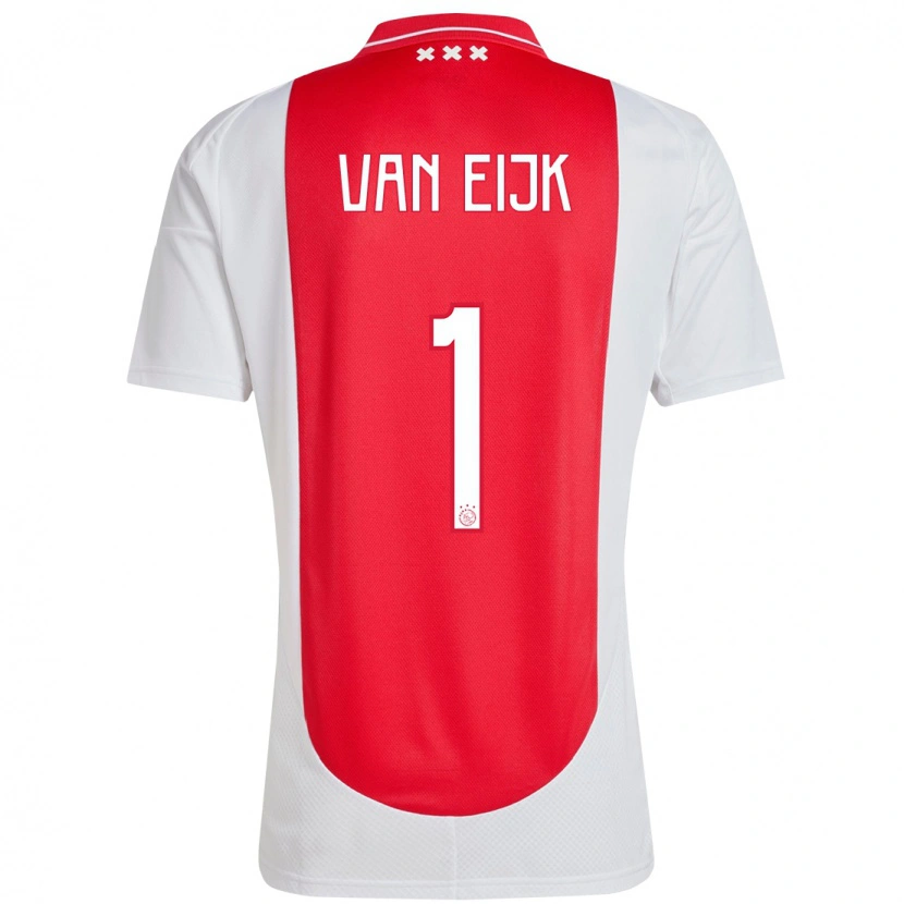 Danxen Mænd Regina Van Eijk #1 Rød Hvid Hjemmebane Spillertrøjer 2024/25 Trøje T-Shirt