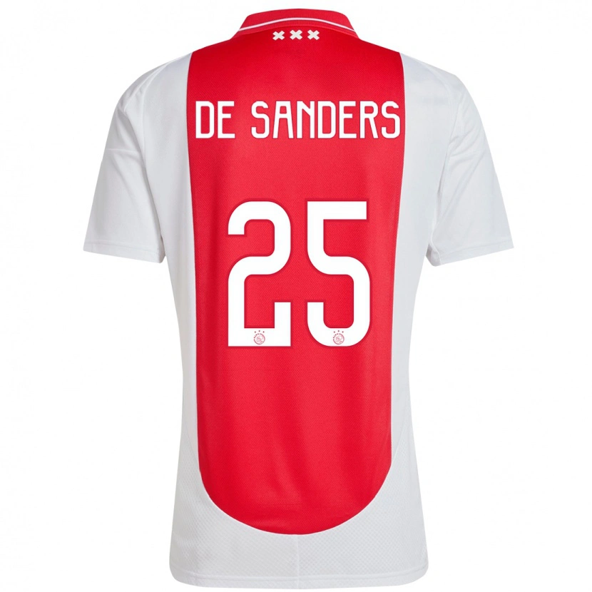 Danxen Mænd Kay-Lee De Sanders #25 Rød Hvid Hjemmebane Spillertrøjer 2024/25 Trøje T-Shirt