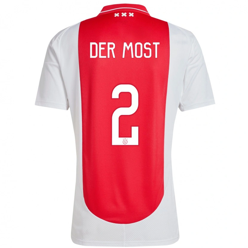 Danxen Mænd Liza Van Der Most #2 Rød Hvid Hjemmebane Spillertrøjer 2024/25 Trøje T-Shirt