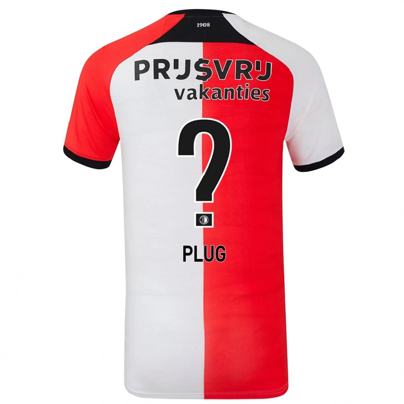 Danxen Mænd Jan Plug #0 Rød Hvid Hjemmebane Spillertrøjer 2024/25 Trøje T-Shirt