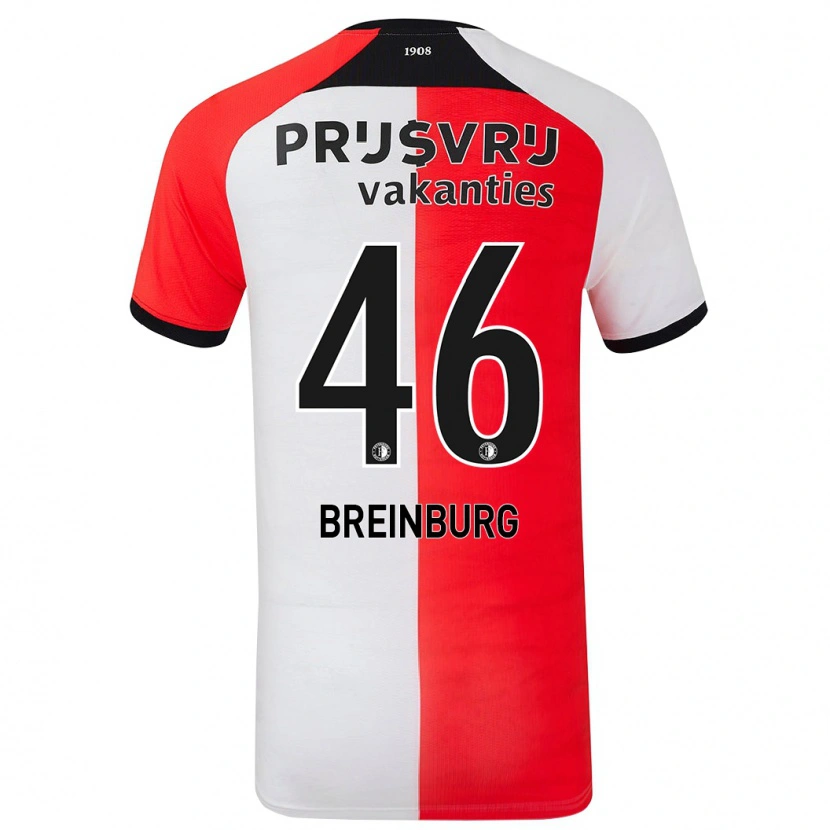 Danxen Mænd Rainey Breinburg #46 Rød Hvid Hjemmebane Spillertrøjer 2024/25 Trøje T-Shirt