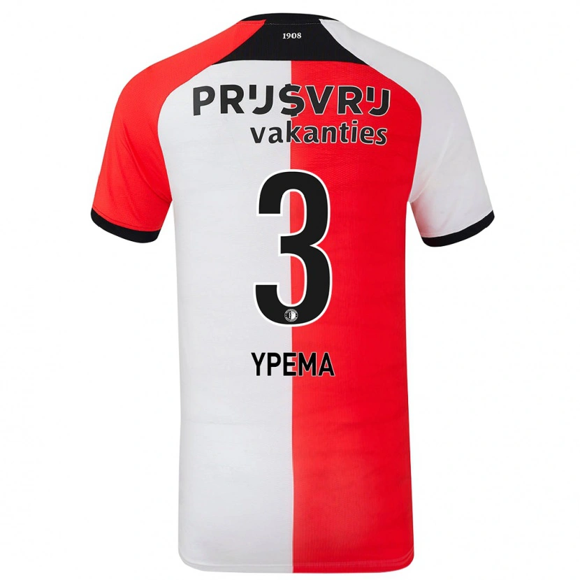 Danxen Mænd Danique Ypema #3 Rød Hvid Hjemmebane Spillertrøjer 2024/25 Trøje T-Shirt