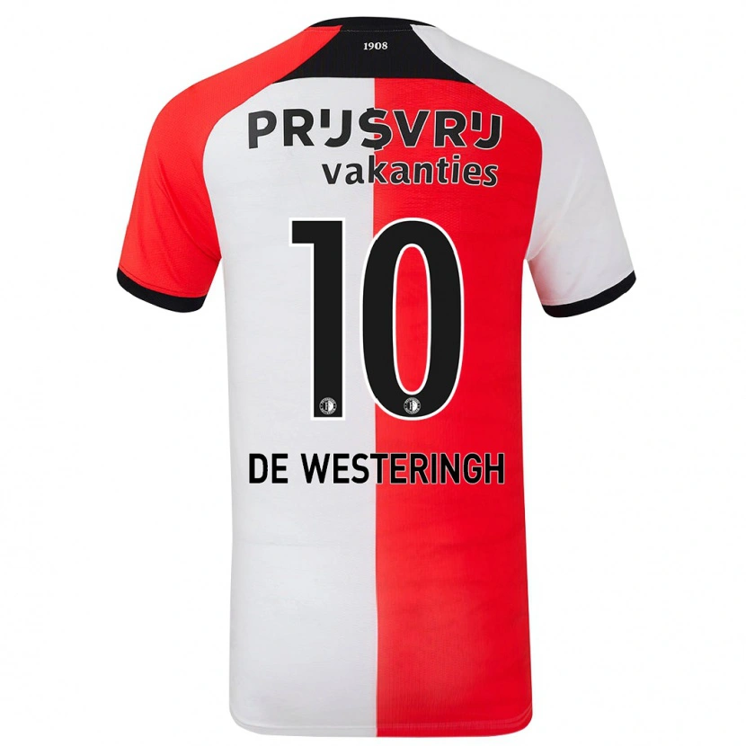 Danxen Mænd Kirsten Van De Westeringh #10 Rød Hvid Hjemmebane Spillertrøjer 2024/25 Trøje T-Shirt