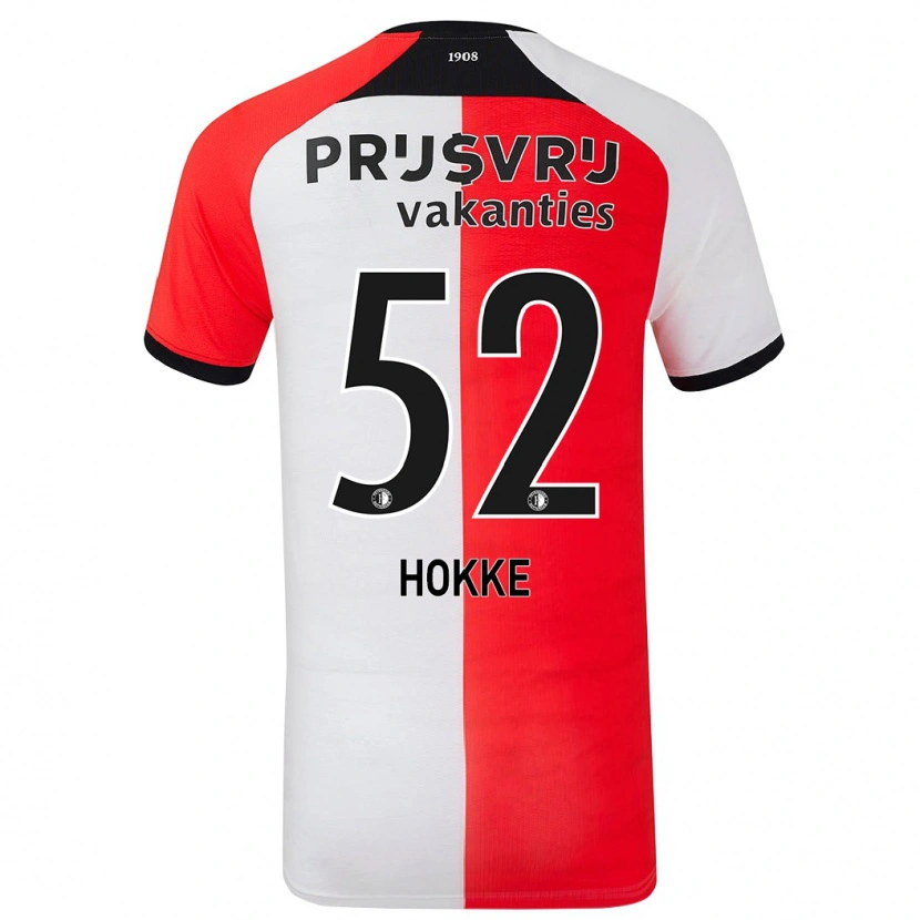 Danxen Mænd Milan Hokke #52 Rød Hvid Hjemmebane Spillertrøjer 2024/25 Trøje T-Shirt