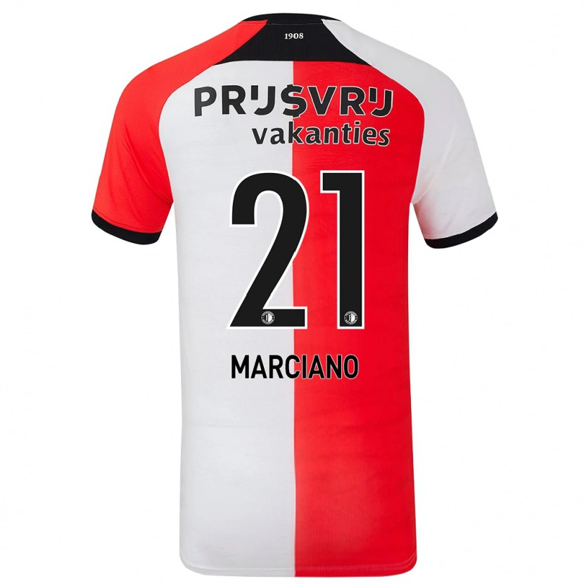 Danxen Mænd Ofir Marciano #21 Rød Hvid Hjemmebane Spillertrøjer 2024/25 Trøje T-Shirt