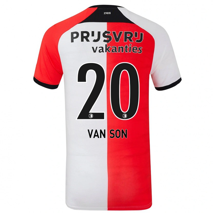 Danxen Mænd Anne Van Son #20 Rød Hvid Hjemmebane Spillertrøjer 2024/25 Trøje T-Shirt