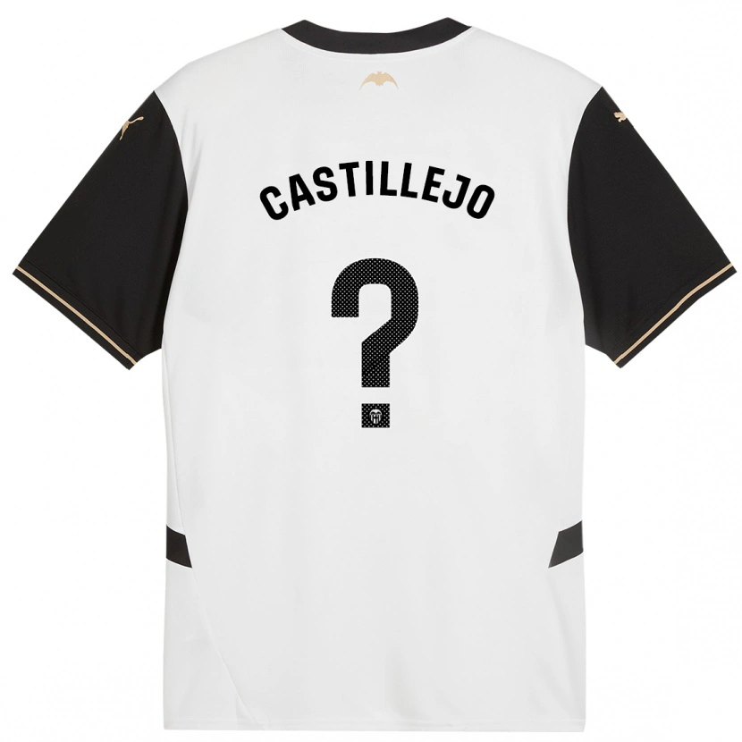 Danxen Mænd Samu Castillejo #0 Hvid Sort Hjemmebane Spillertrøjer 2024/25 Trøje T-Shirt