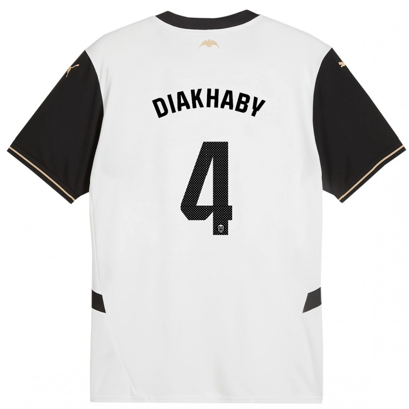 Danxen Mænd Mouctar Diakhaby #4 Hvid Sort Hjemmebane Spillertrøjer 2024/25 Trøje T-Shirt
