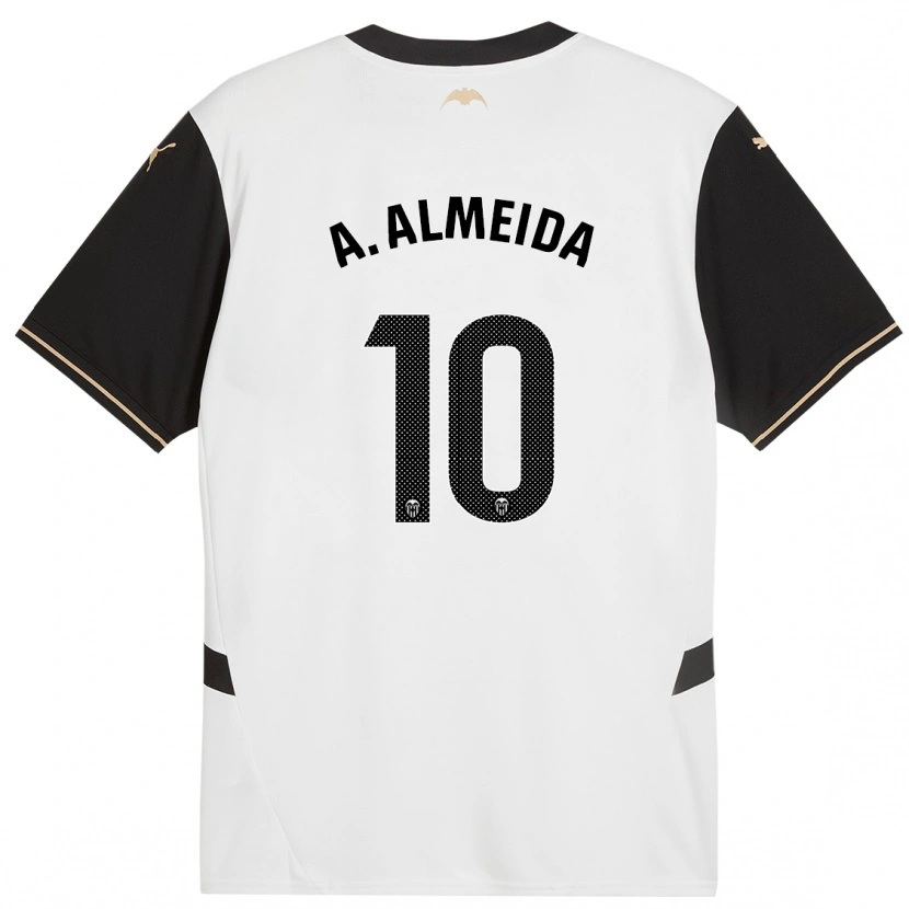 Danxen Mænd André Almeida #10 Hvid Sort Hjemmebane Spillertrøjer 2024/25 Trøje T-Shirt