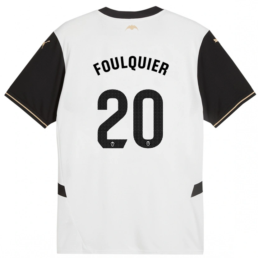 Danxen Mænd Dimitri Foulquier #20 Hvid Sort Hjemmebane Spillertrøjer 2024/25 Trøje T-Shirt