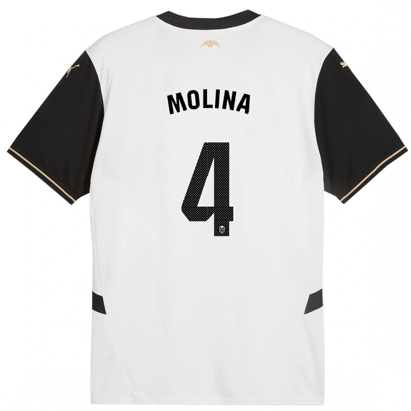 Danxen Mænd María Molina #4 Hvid Sort Hjemmebane Spillertrøjer 2024/25 Trøje T-Shirt