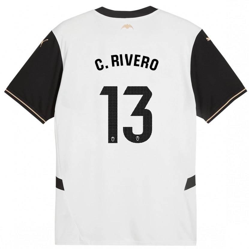 Danxen Mænd Cristian Rivero #13 Hvid Sort Hjemmebane Spillertrøjer 2024/25 Trøje T-Shirt