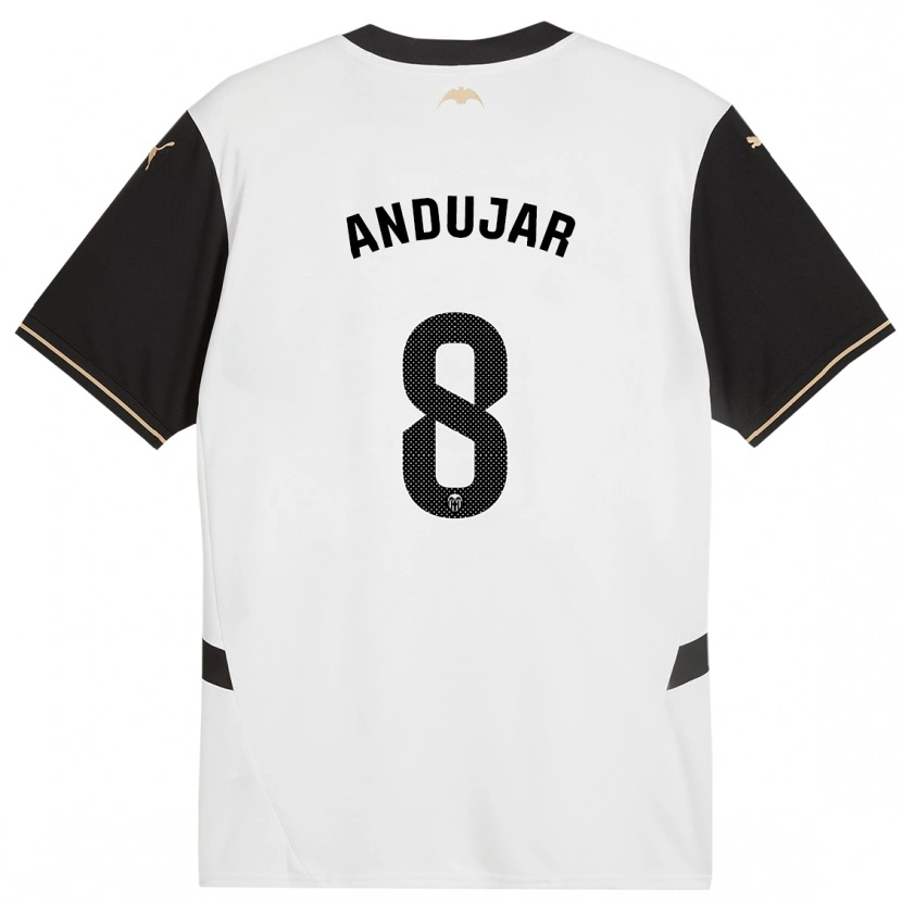 Danxen Mænd Candela Andujar #8 Hvid Sort Hjemmebane Spillertrøjer 2024/25 Trøje T-Shirt