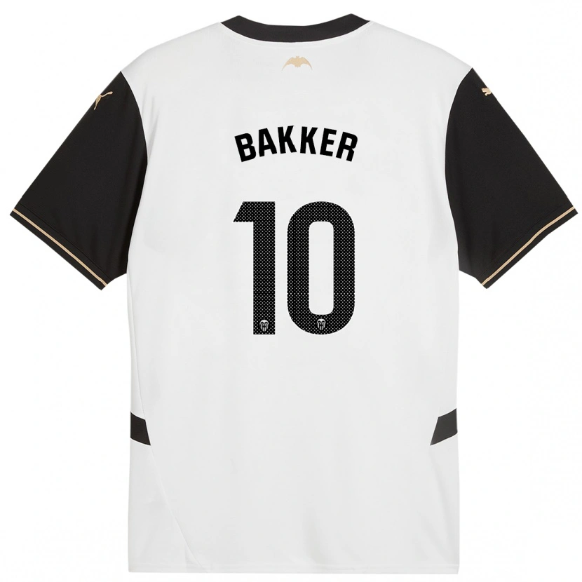 Danxen Mænd Linda Bakker #10 Hvid Sort Hjemmebane Spillertrøjer 2024/25 Trøje T-Shirt