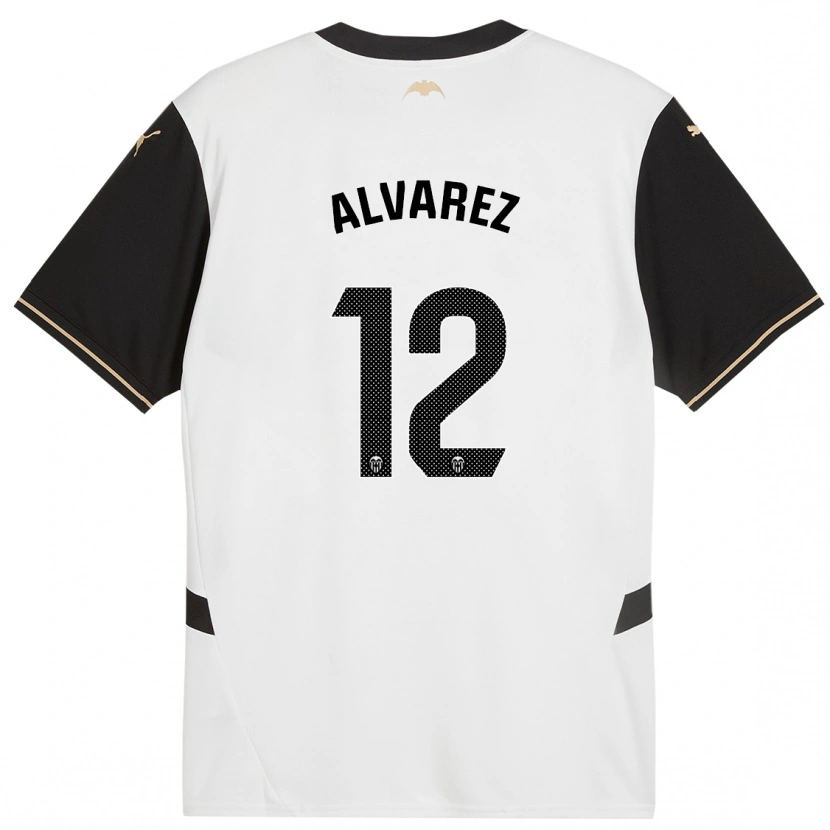 Danxen Mænd Sofia Alvarez #12 Hvid Sort Hjemmebane Spillertrøjer 2024/25 Trøje T-Shirt