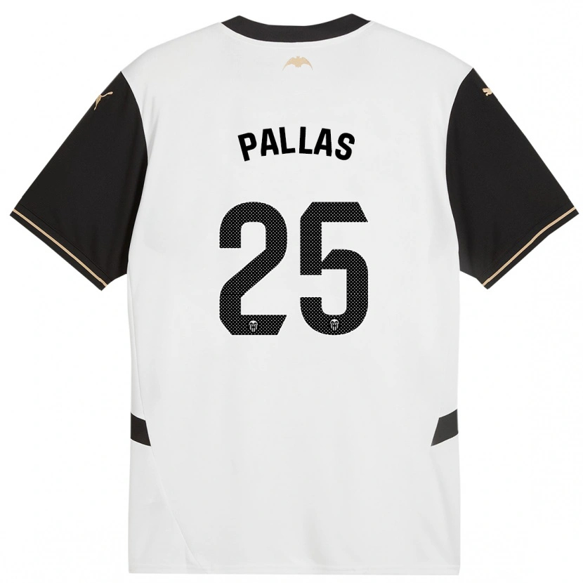 Danxen Mænd Nerea Pallas #25 Hvid Sort Hjemmebane Spillertrøjer 2024/25 Trøje T-Shirt