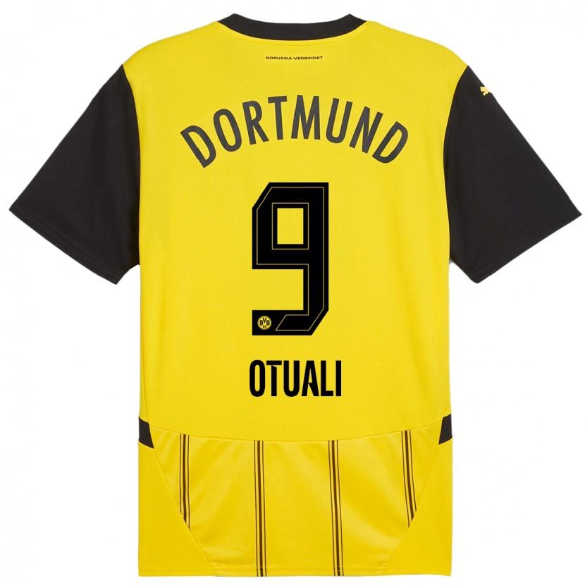 Danxen Mænd Moses Otuali #9 Gul Sort Hjemmebane Spillertrøjer 2024/25 Trøje T-Shirt