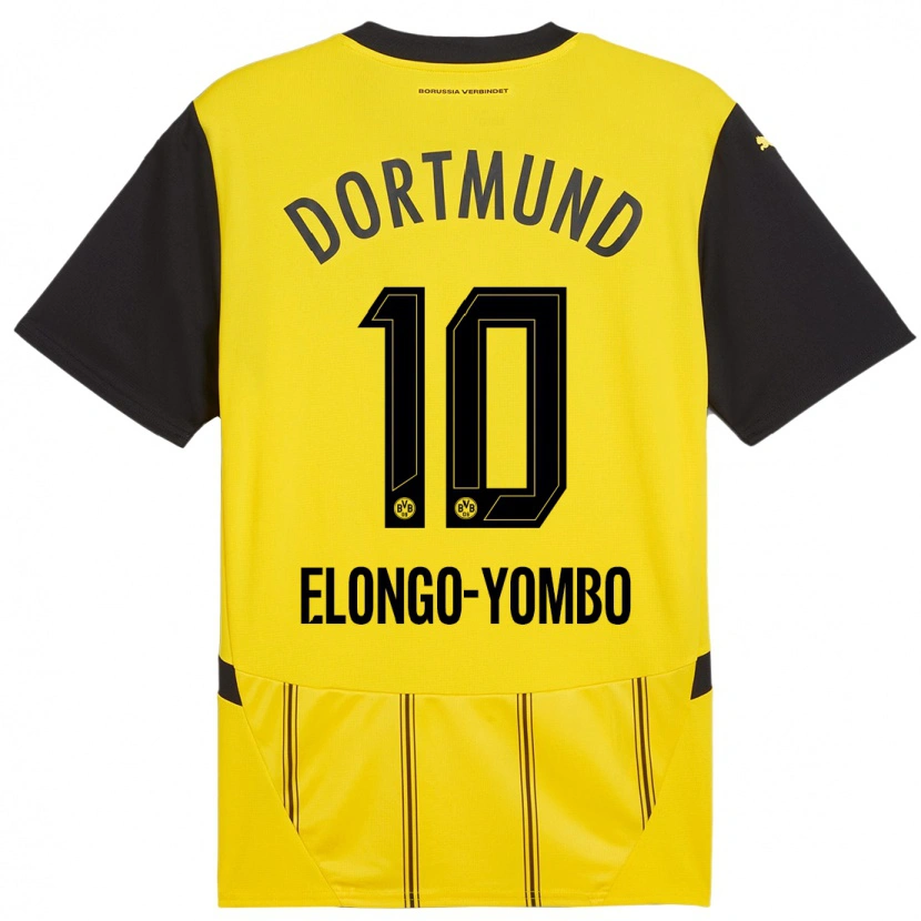 Danxen Mænd Rodney Elongo-Yombo #10 Gul Sort Hjemmebane Spillertrøjer 2024/25 Trøje T-Shirt