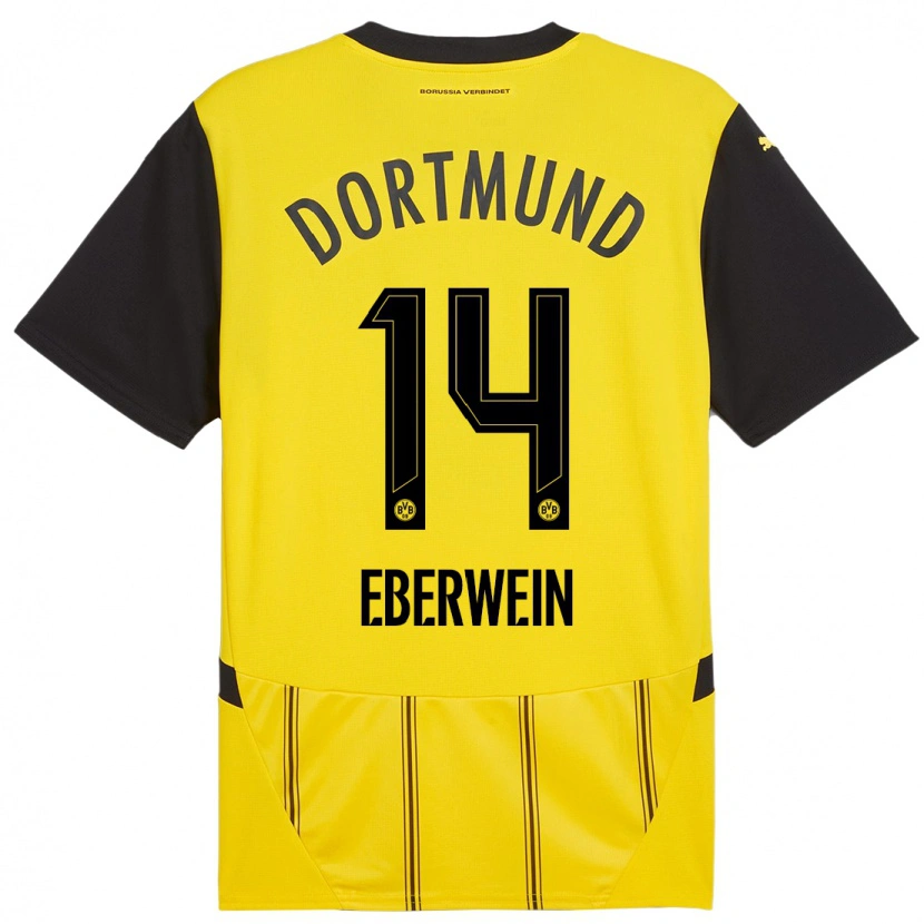 Danxen Mænd Michael Eberwein #14 Gul Sort Hjemmebane Spillertrøjer 2024/25 Trøje T-Shirt