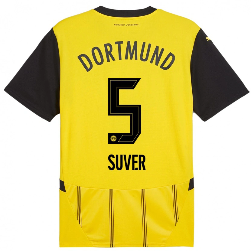 Danxen Mænd Mario Suver #5 Gul Sort Hjemmebane Spillertrøjer 2024/25 Trøje T-Shirt