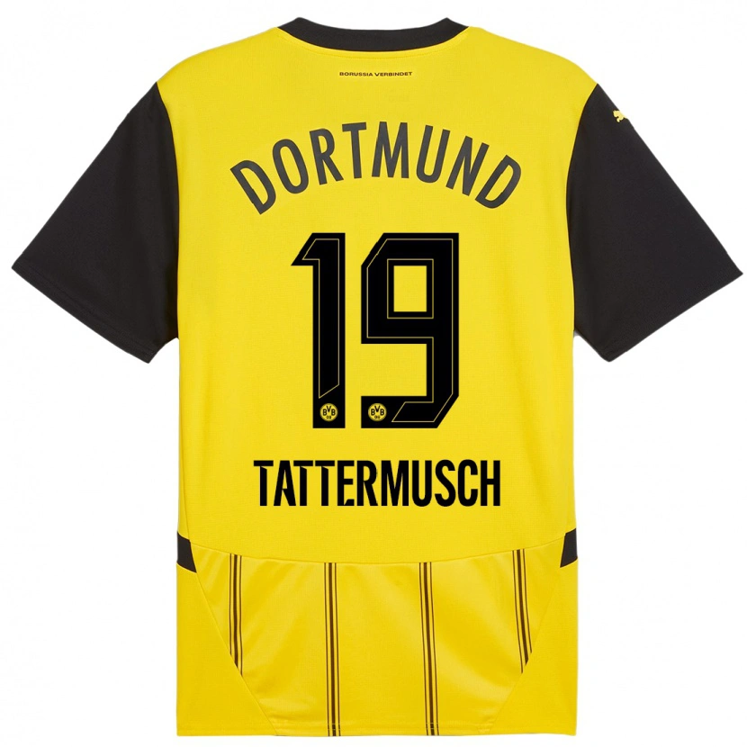 Danxen Mænd Ted Tattermusch #19 Gul Sort Hjemmebane Spillertrøjer 2024/25 Trøje T-Shirt