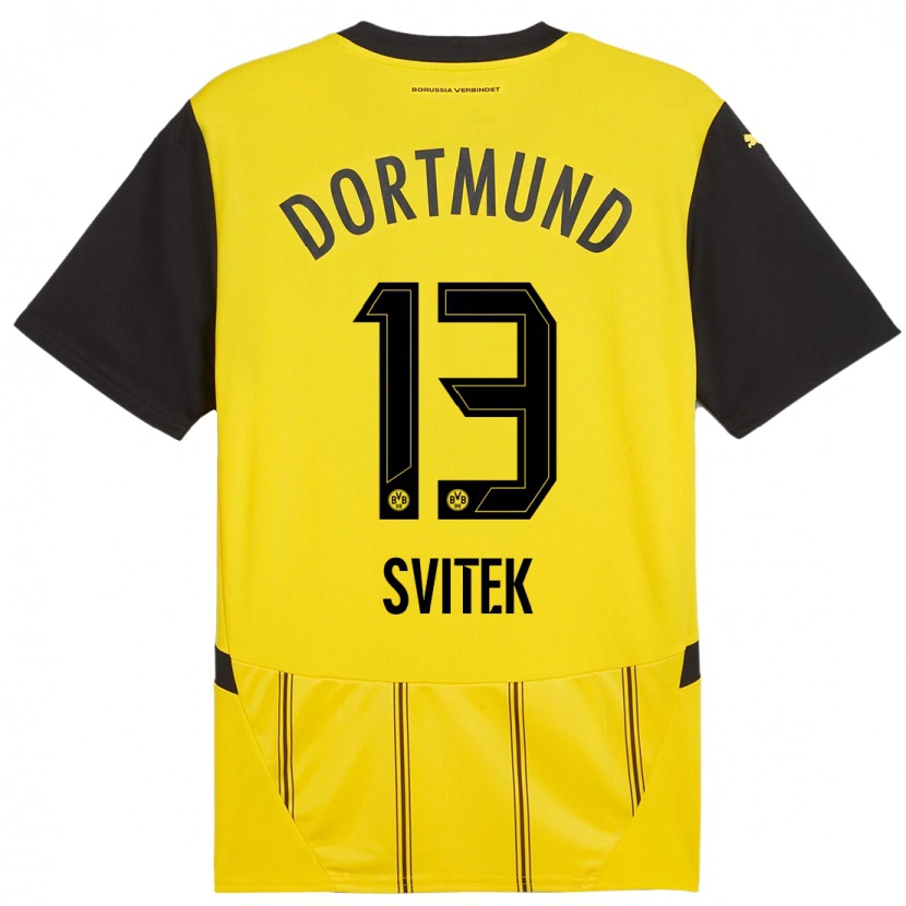 Danxen Mænd Leon Svitek #13 Gul Sort Hjemmebane Spillertrøjer 2024/25 Trøje T-Shirt