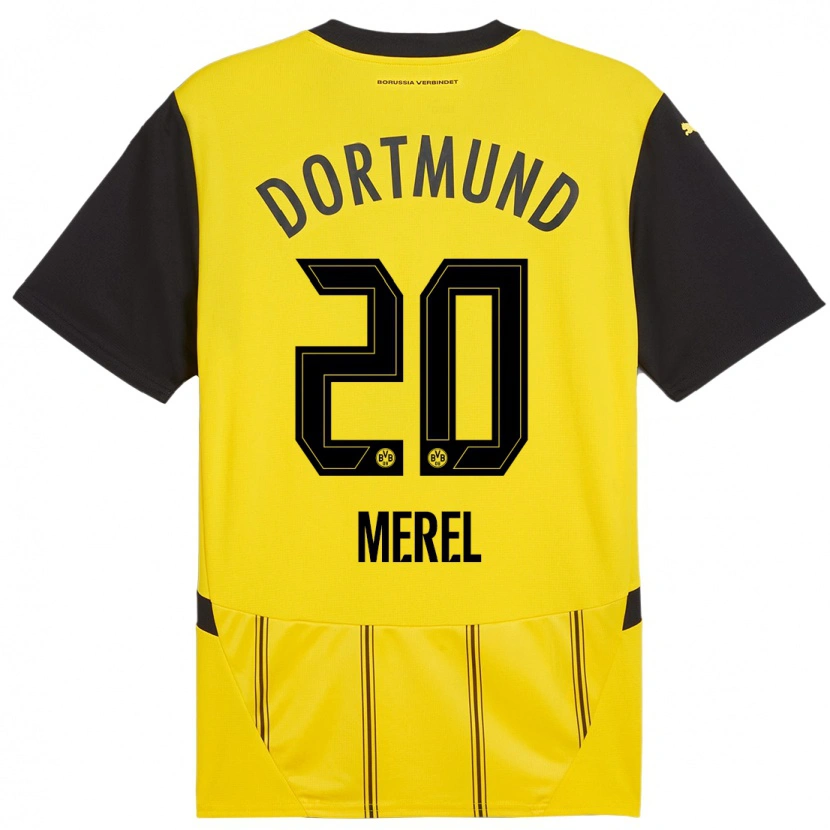 Danxen Mænd Freriks Merel #20 Gul Sort Hjemmebane Spillertrøjer 2024/25 Trøje T-Shirt