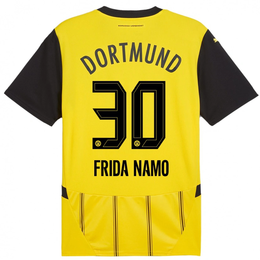 Danxen Mænd Ronning Frida Namo #30 Gul Sort Hjemmebane Spillertrøjer 2024/25 Trøje T-Shirt