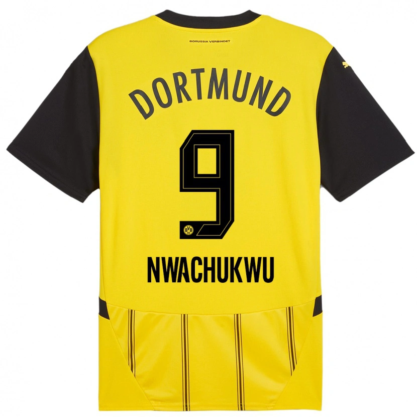 Danxen Mænd Isaak Nwachukwu #9 Gul Sort Hjemmebane Spillertrøjer 2024/25 Trøje T-Shirt