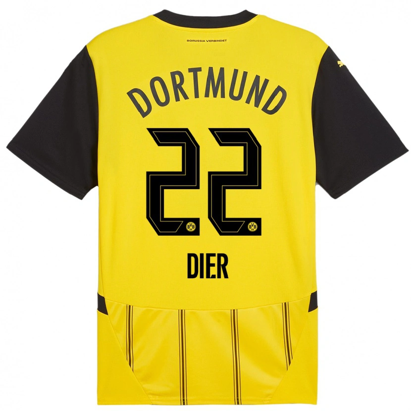 Danxen Mænd Henrik Dier #22 Gul Sort Hjemmebane Spillertrøjer 2024/25 Trøje T-Shirt