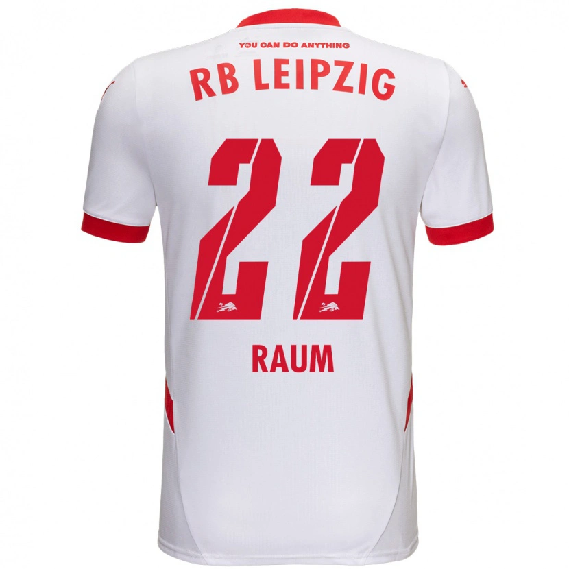 Danxen Mænd David Raum #22 Hvid Rød Hjemmebane Spillertrøjer 2024/25 Trøje T-Shirt