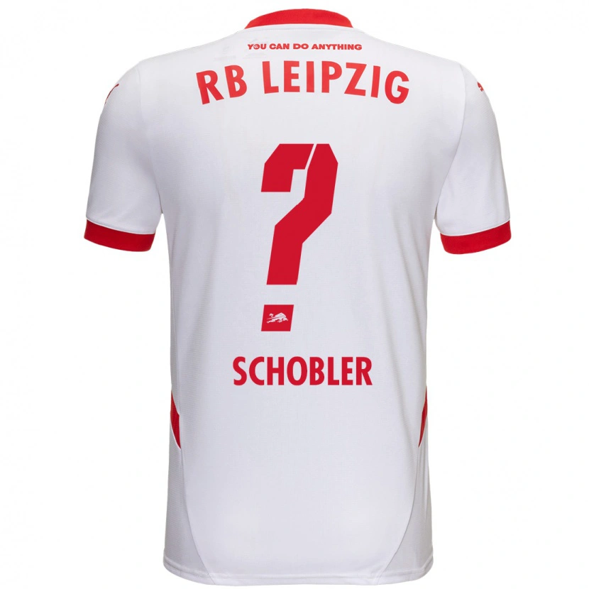 Danxen Mænd Laurin Schößler #0 Hvid Rød Hjemmebane Spillertrøjer 2024/25 Trøje T-Shirt