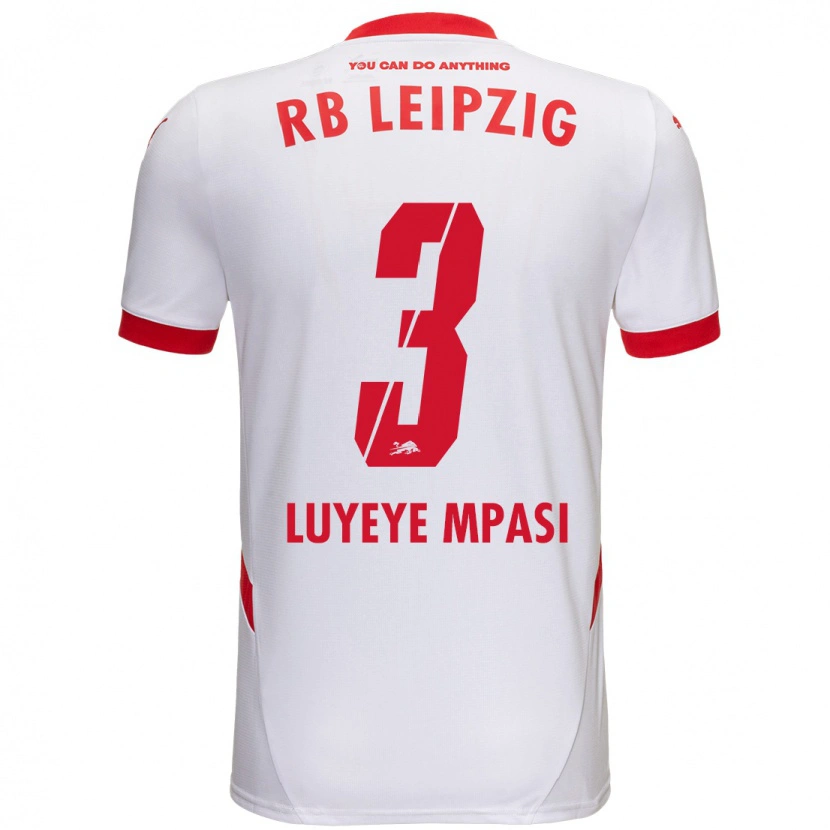Danxen Mænd Seal Luyeye Mpasi #3 Hvid Rød Hjemmebane Spillertrøjer 2024/25 Trøje T-Shirt