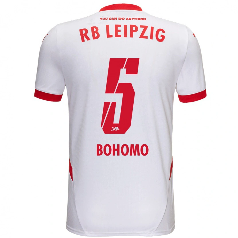 Danxen Mænd Allan Bohomo #5 Hvid Rød Hjemmebane Spillertrøjer 2024/25 Trøje T-Shirt
