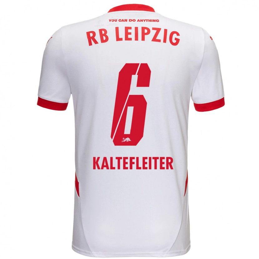 Danxen Mænd Benno Kaltefleiter #6 Hvid Rød Hjemmebane Spillertrøjer 2024/25 Trøje T-Shirt